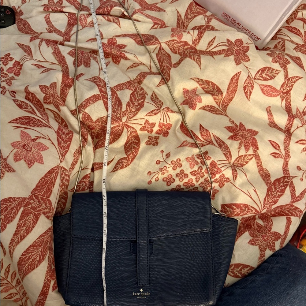 Kate Spade Riverside Emmie Textured Blue Crossbody Bag - Picture 7 of 10